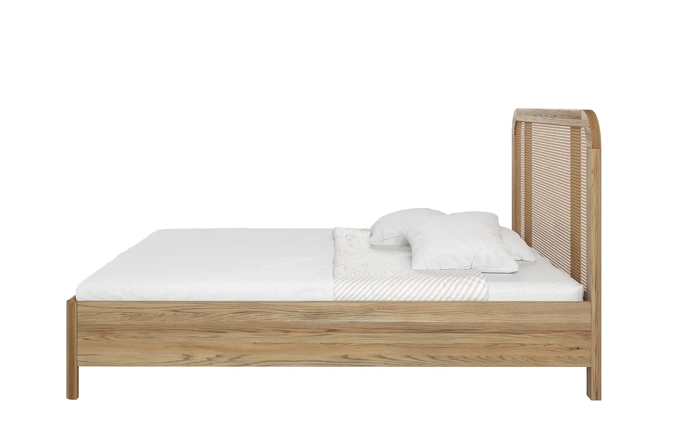 Łóżko drewniane dębowe z rattanem Skandica HARMARK