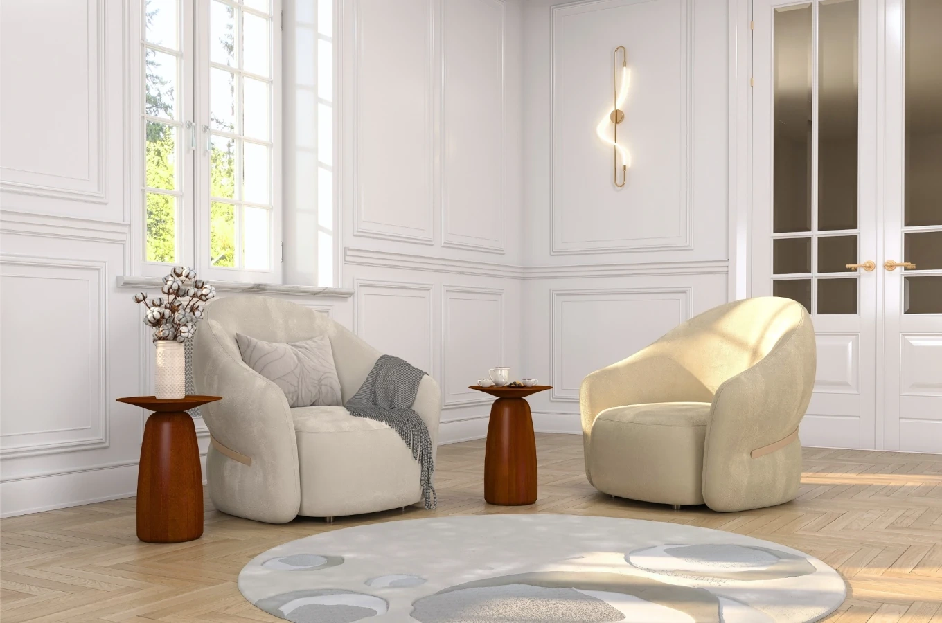 Stolik drewniany Kayani BAOBAB 44 różne kolory, wys. 44 cm