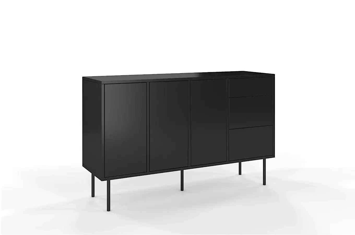 Czarna nowoczesna komoda Dancan MIRKA / szer. 130 cm