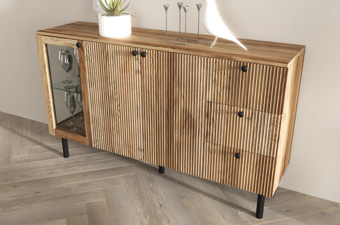 Komoda dębowa Visby Norvik / szer. 160 cm