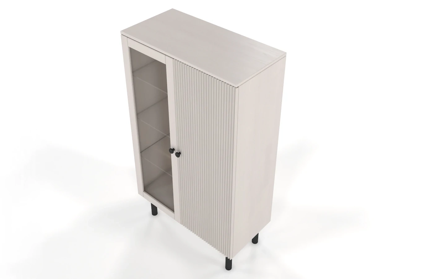 Witryna sosnowa Visby NORVIK High / kolor biały