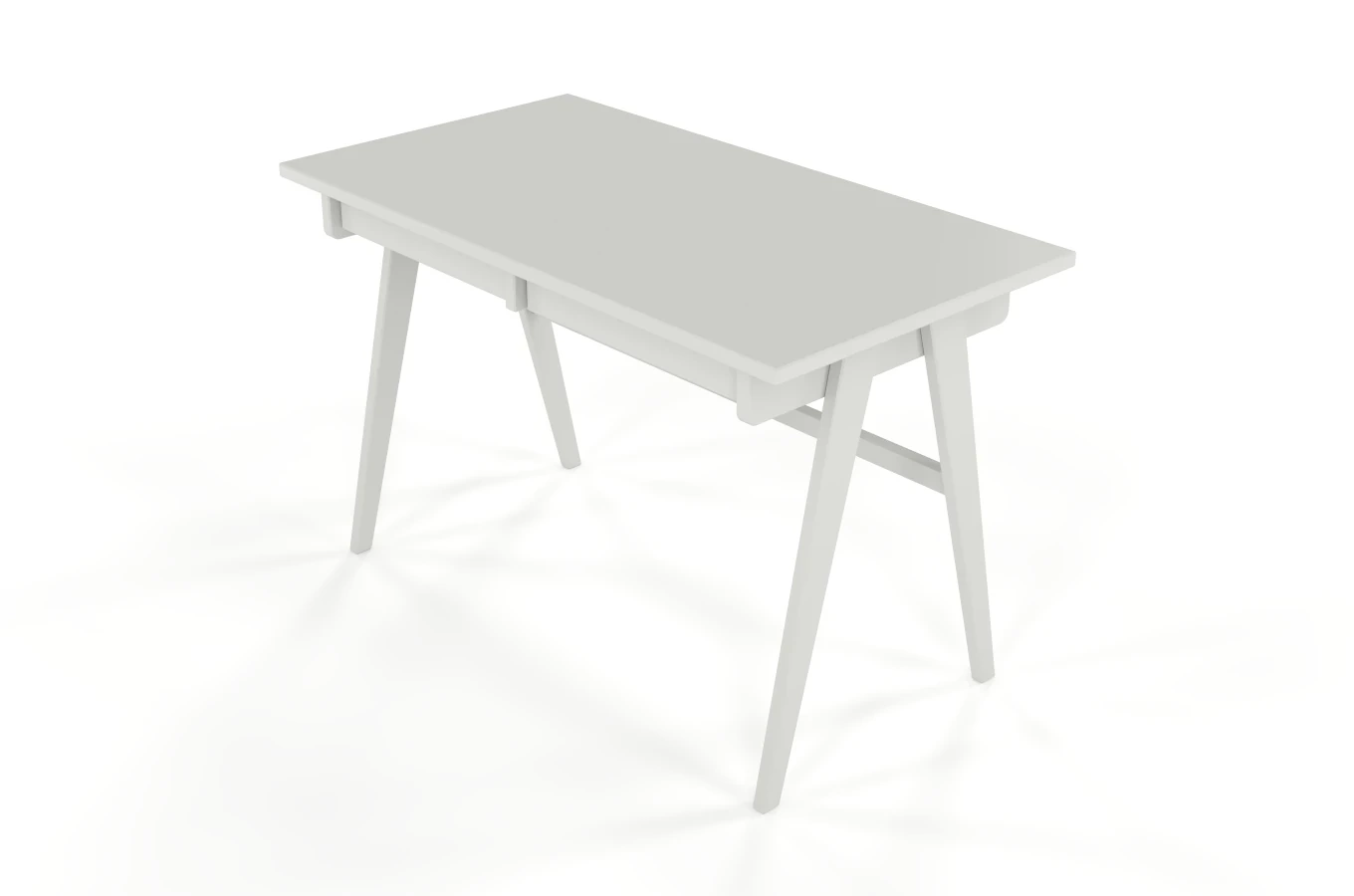 Drewniane biurko / toaletka z szufladami Visby EDDA / kolor szary mleczny / 120x65 cm