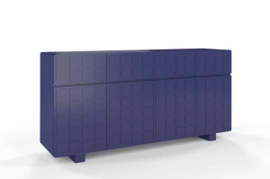 Nowoczesna komoda z frontami 3D Skandica CUBO LONG / kolor granat szlachetny / szer. 169 cm