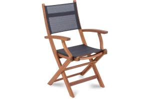 Składane krzesło ogrodowe STIV z materiałowym siedziskiem i oparciem