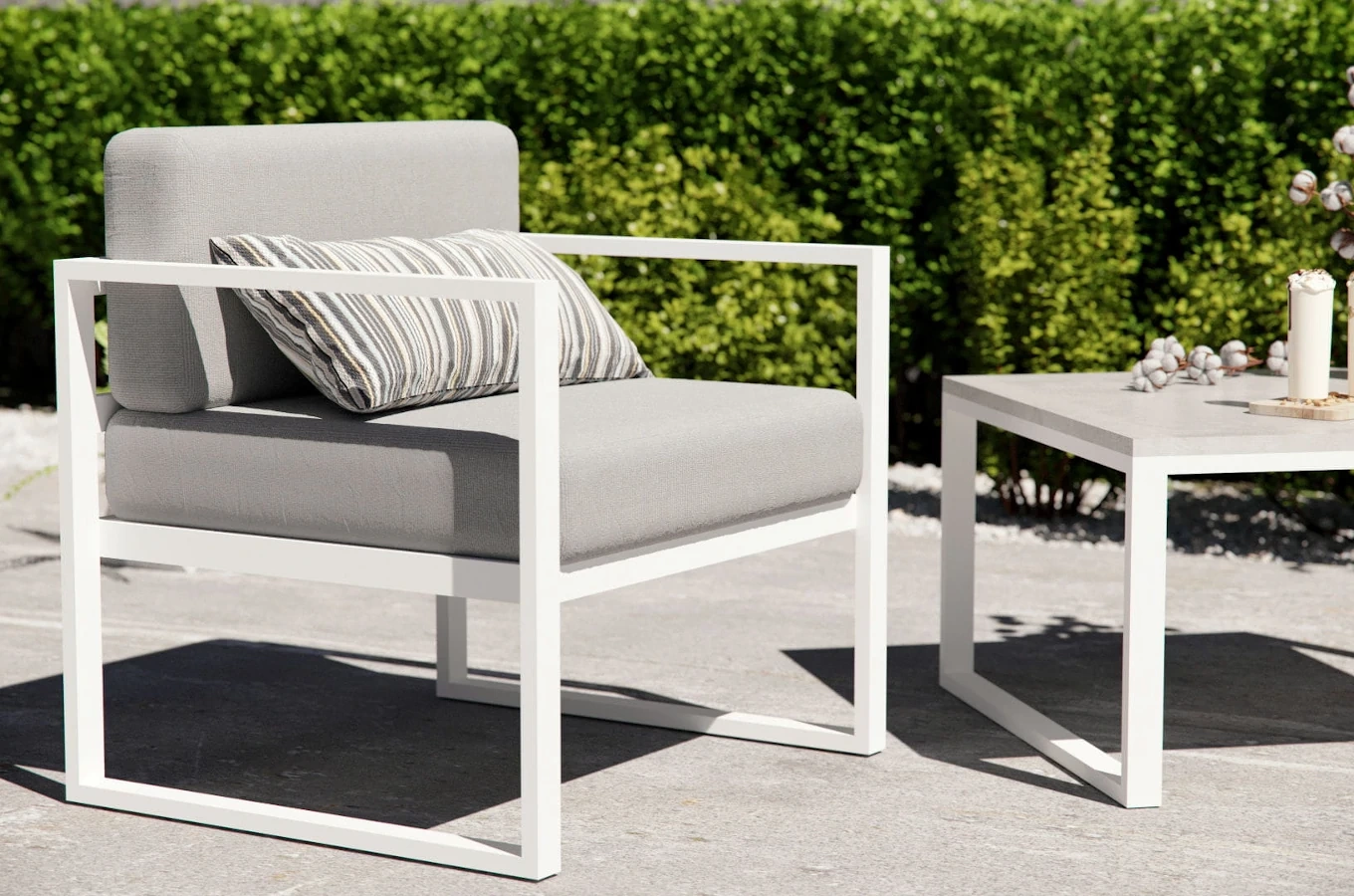 Tapicerowany fotel do ogrodu MONACO