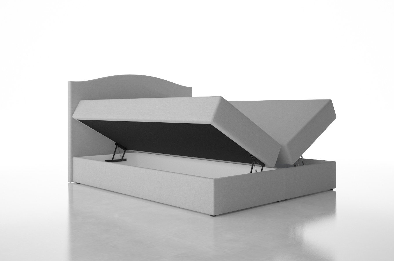 Tapicerowane łóżko kontynentalne MADRID z gładkim zagłówkiem