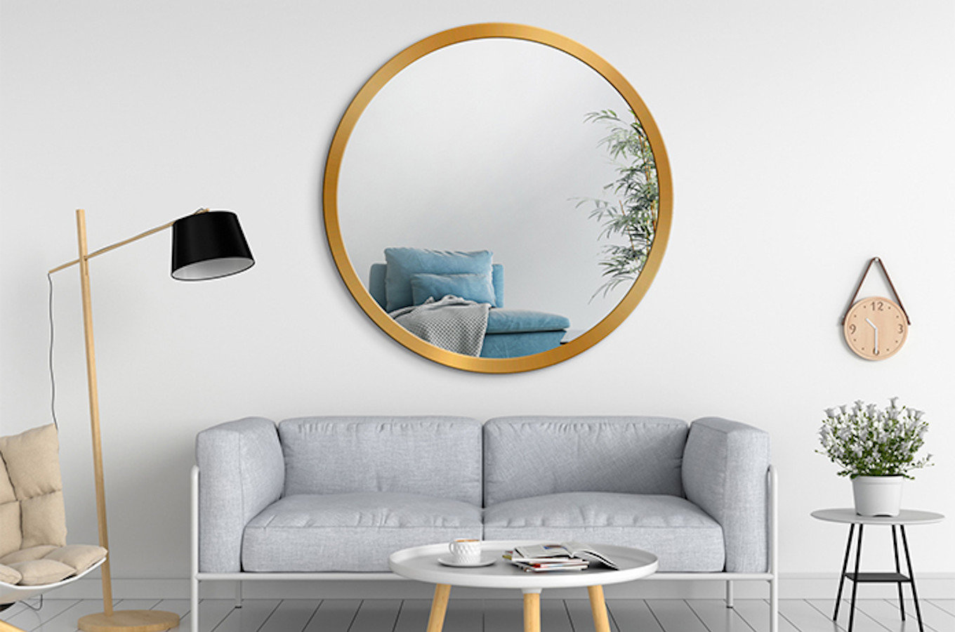 Okrągłe lustro SCANDINAVIA BOLD / rama dostępna w 5 kolorach