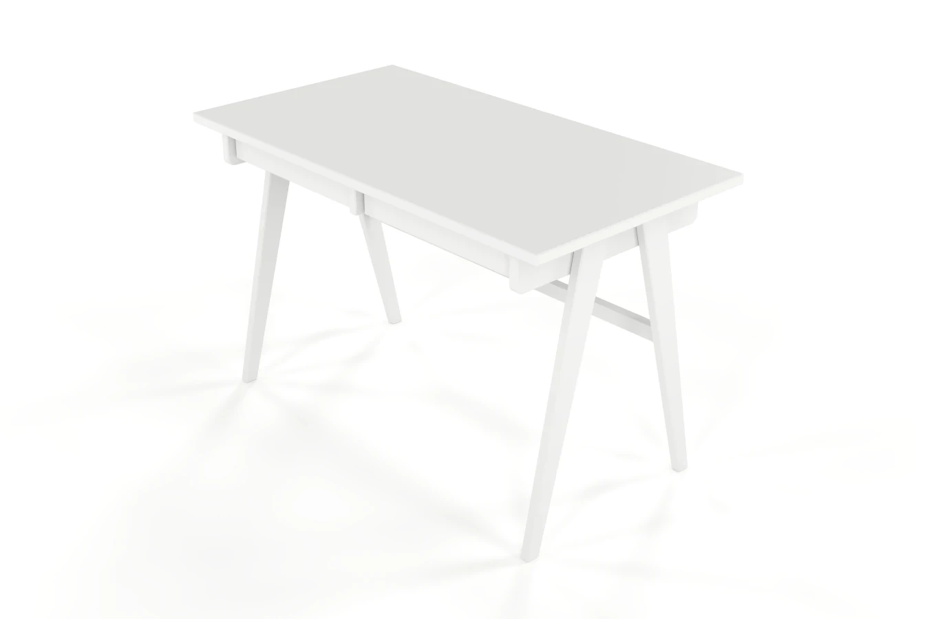 Drewniane biurko / toaletka z szufladami Visby EDDA / kolor biały RAL / 120x65 cm