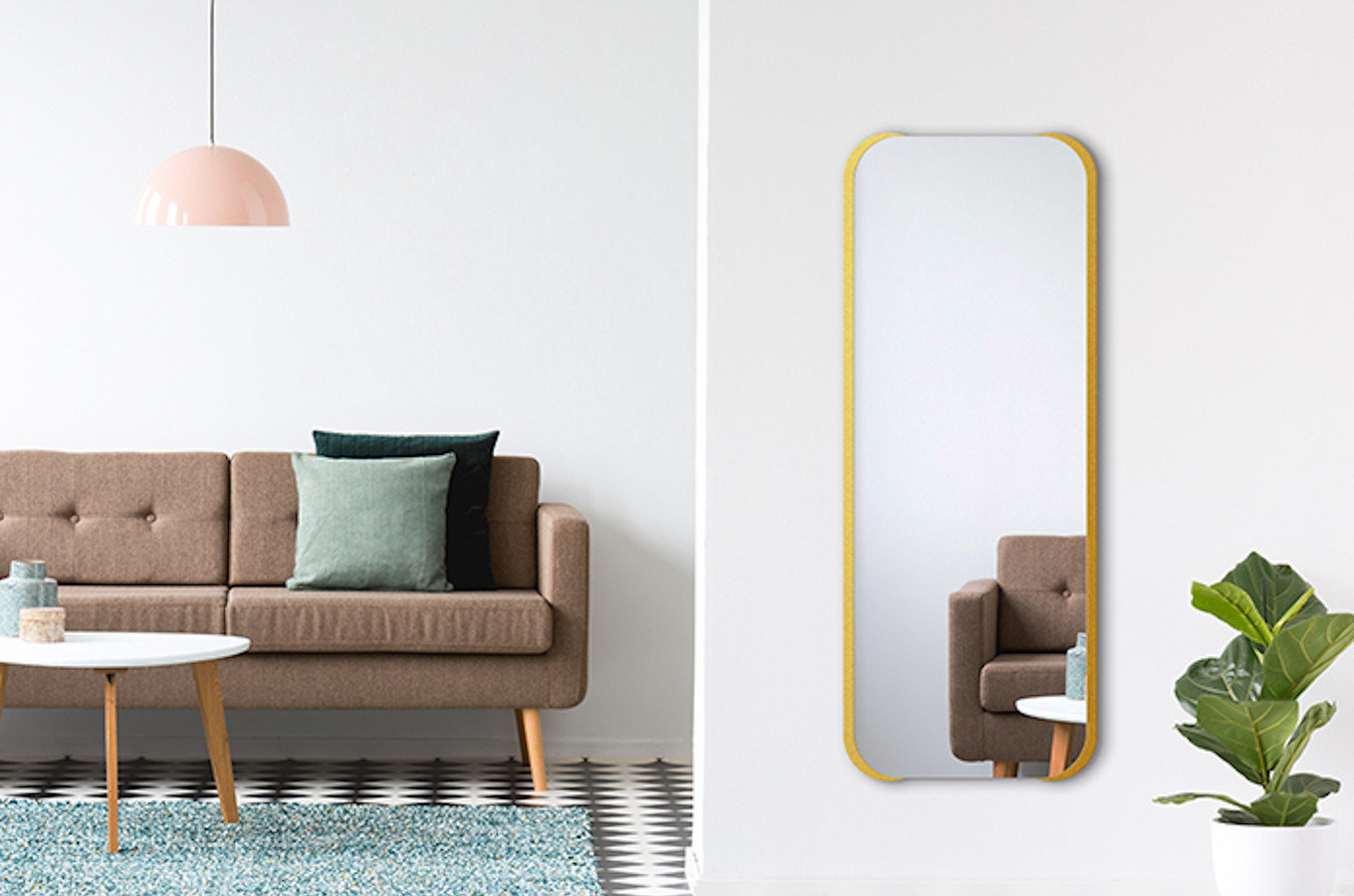 Prostokątne lustro MEZALI / rama dostępna w 5 kolorach