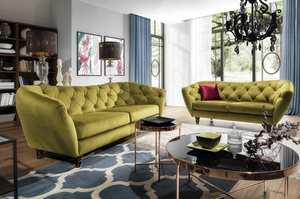 Elegancka sofa DOLORES z pikowanym oparciem / szerokość 240 cm