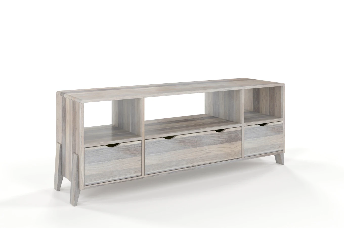 Drewniana szafka RTV dębowa Visby GDYNIA na nóżkach / szer. 160 cm