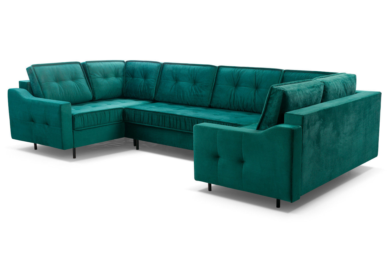 Duży nowoczesny narożnik HAITI U z funkcją spania i pojemnikiem na pościel