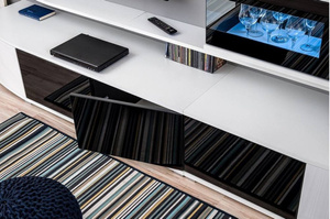 Nowoczesna meblościanka SONIC / biały + czarny / szer. 280 cm