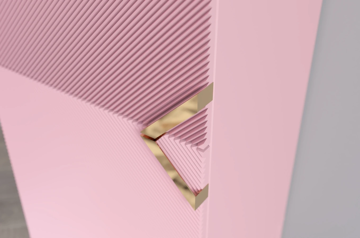 Drewniana komoda Visby DEMI HIGH 2D / kolor pudrowy róż / szer. 50,5 cm