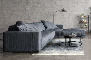 Dywan łatwoczyszczący ILLUSION BLUE GRAY 200x300 cm