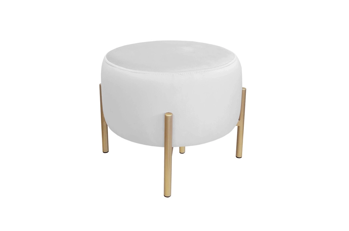 Tapicerowany okrągły puf OTTO na metalowych nogach / kolor tkaniny + podstawy do wyboru!