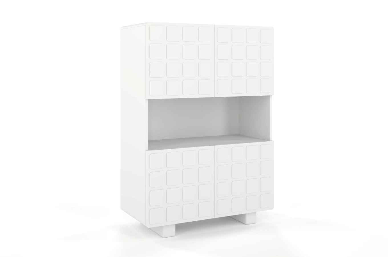 Nowoczesna komoda z frontami 3D Skandica CUBO HIGH / kolor biały / szer. 85 cm