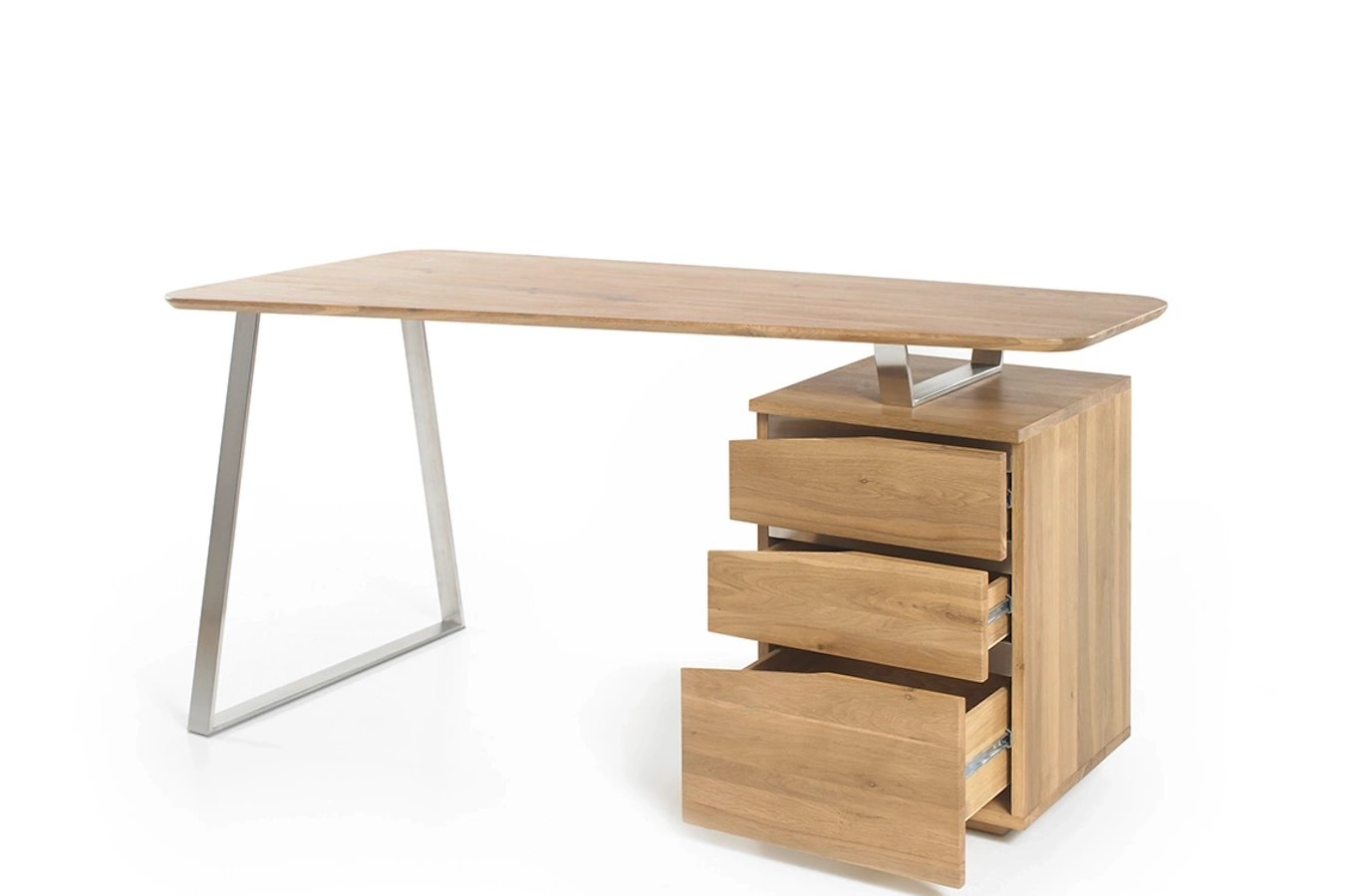 Nowoczesne dębowe biurko z szufladami TORI I / 150x67 cm