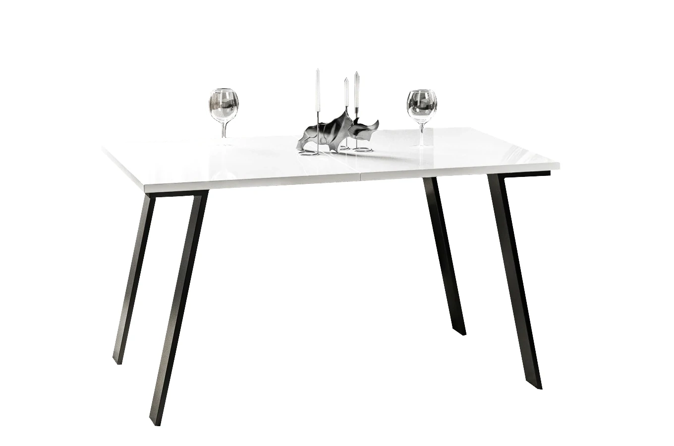 Nowoczesny rozkładany stół LIWIA 130-210 x 80 cm (biały połysk)