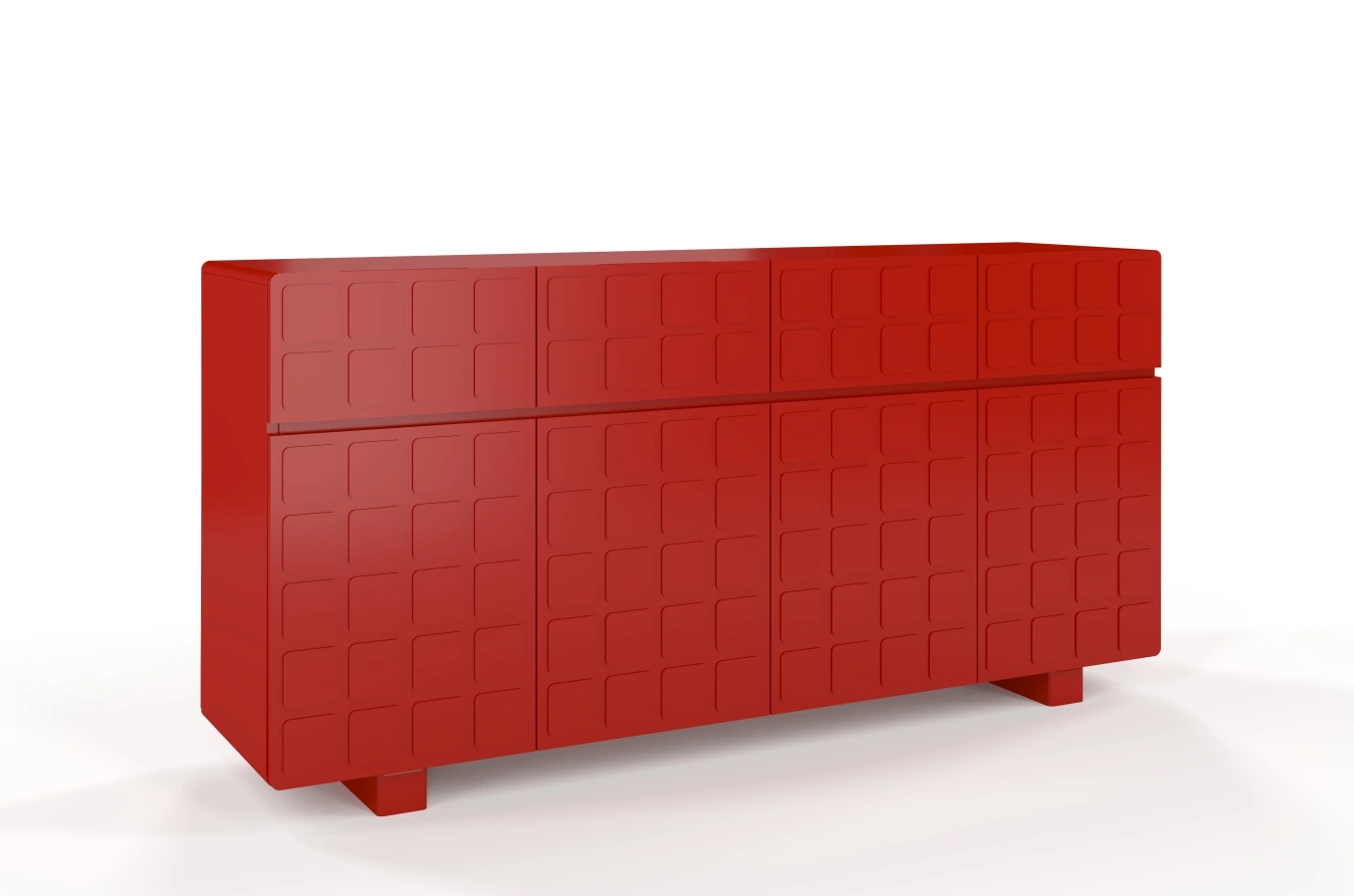 Nowoczesna komoda z frontami 3D Skandica CUBO LONG / kolor bordowy / szer. 169 cm