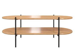 Stolik drewniany bukowy Skandica DOTA w kolorze naturalnym na metalowych nogach