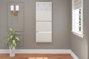 Elegancki, biały zestaw mebli do przedpokoju Dancan EVELINE / wysoki połysk