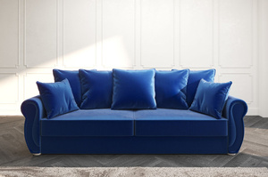 Elegancka 3-osobowa sofa BONA w angielskim stylu z funkcją spania i pojemnikiem na pościel