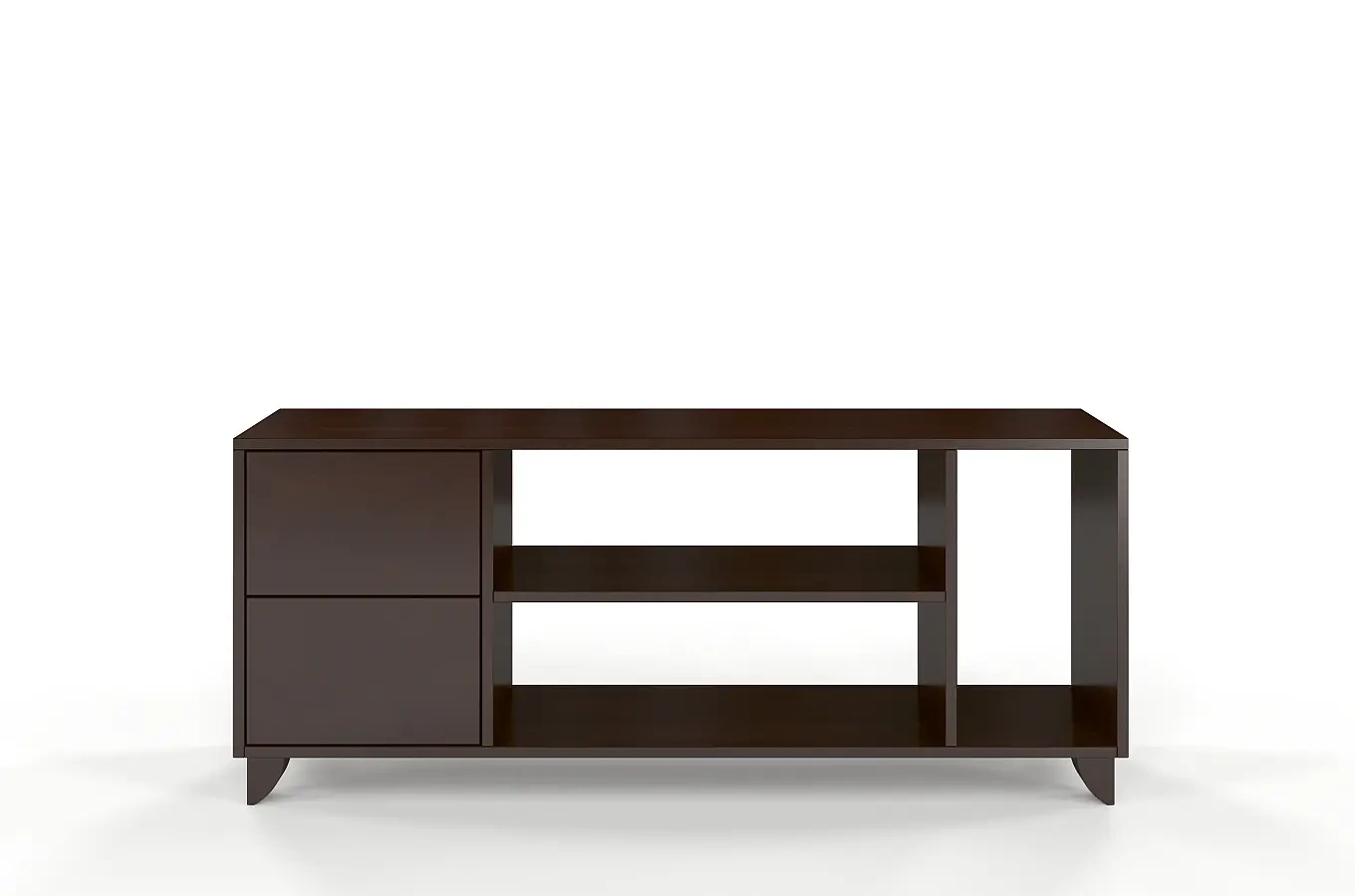 Drewniana szafka RTV bukowa Visby VIVECA na nóżkach / szer. 140 cm