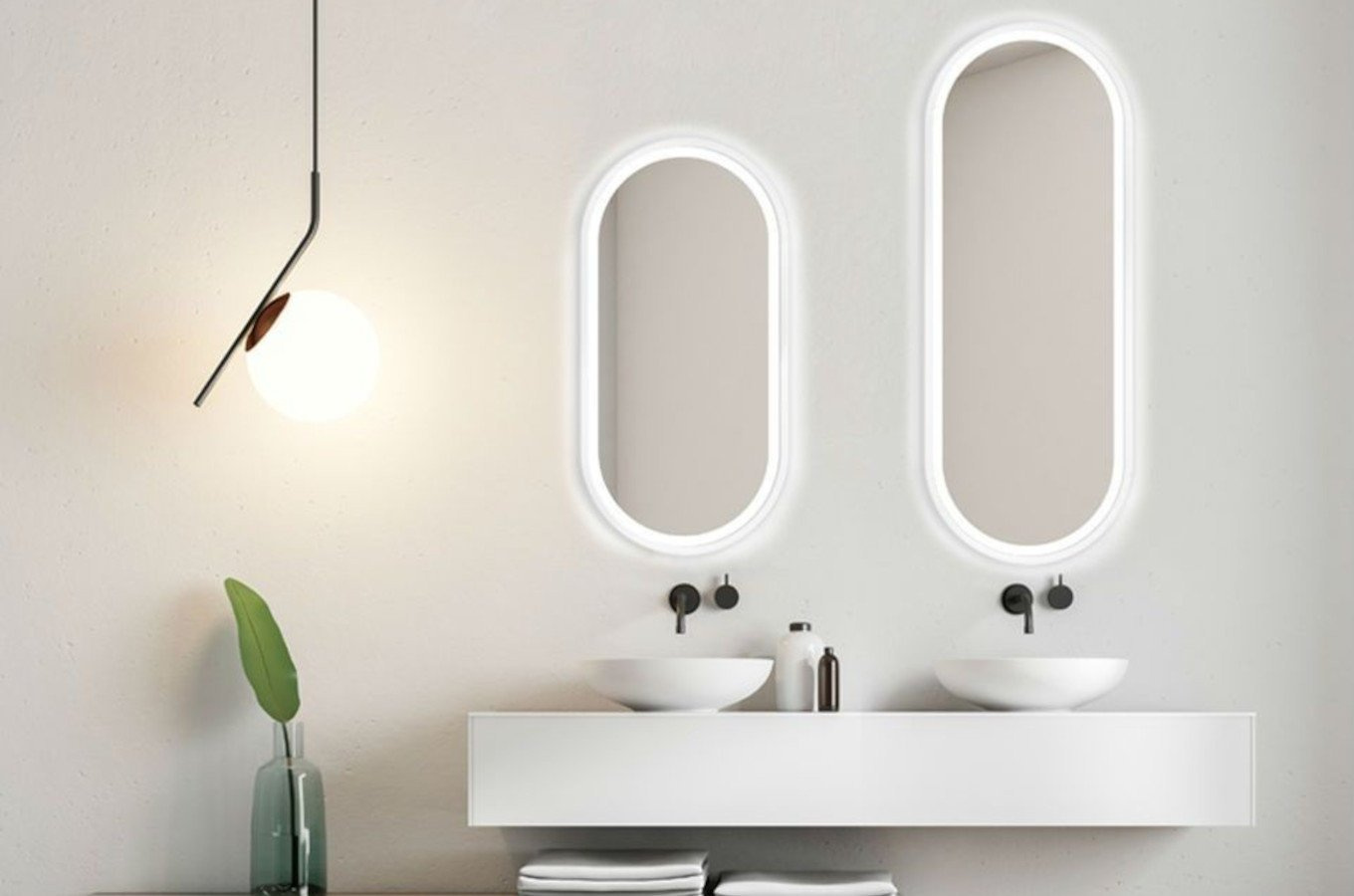 Nowoczesne lustro KORIA LIGHT z oświetleniem LED / rama dostępna w 5 kolorach