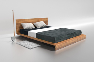 Drewniane łóżko do sypialni PAUL