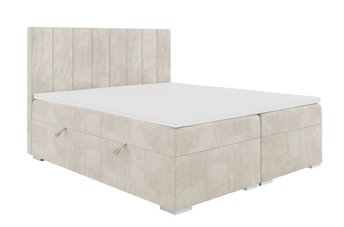 Eleganckie tapicerowane łóżko kontynentalne do sypialni MADAM z pojemnikiem na pościel