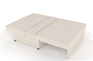 Beżowa rozkładana sofa Dancan OLGA z funkcją spania i pojemnikiem na pościel / szerokość 136 cm