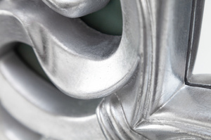 Srebrne lustro VENICE w stylu glamour / 90x180 cm