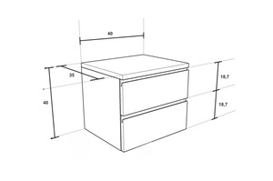 Drewniana szafka nocna GIANIS / szer. 40 cm