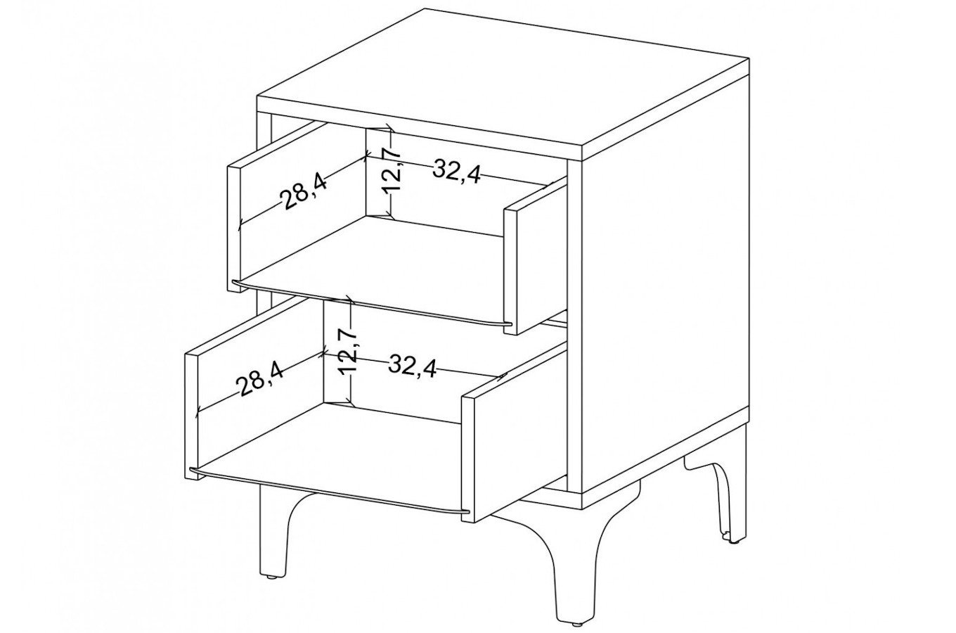 Biała nowoczesna szafka nocna Dancan EVA połysk / szer. 40 cm
