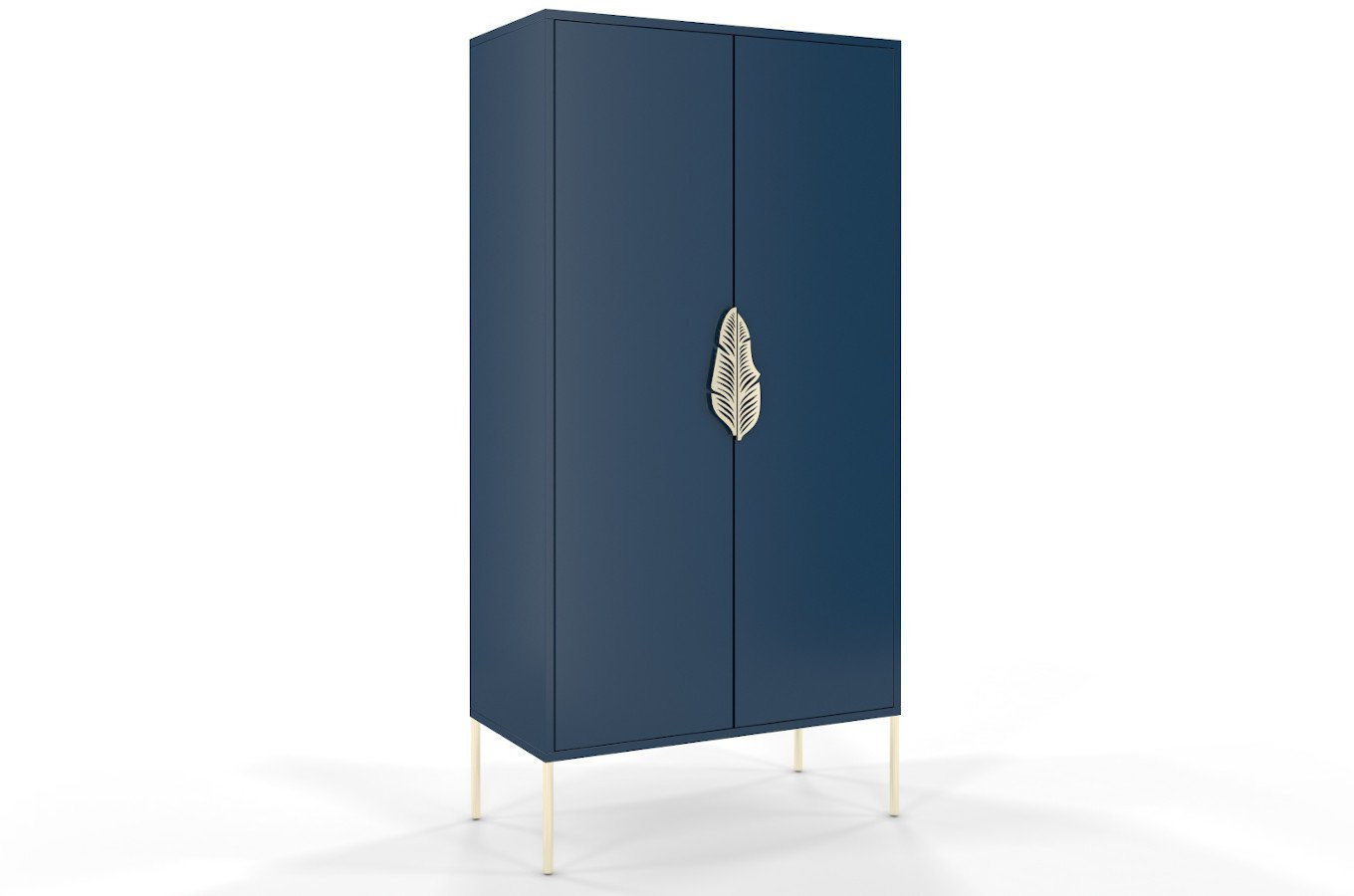 Wysoka granatowa komoda ze złotymi dodatkami Skandica MERLIN / szer. 80 cm