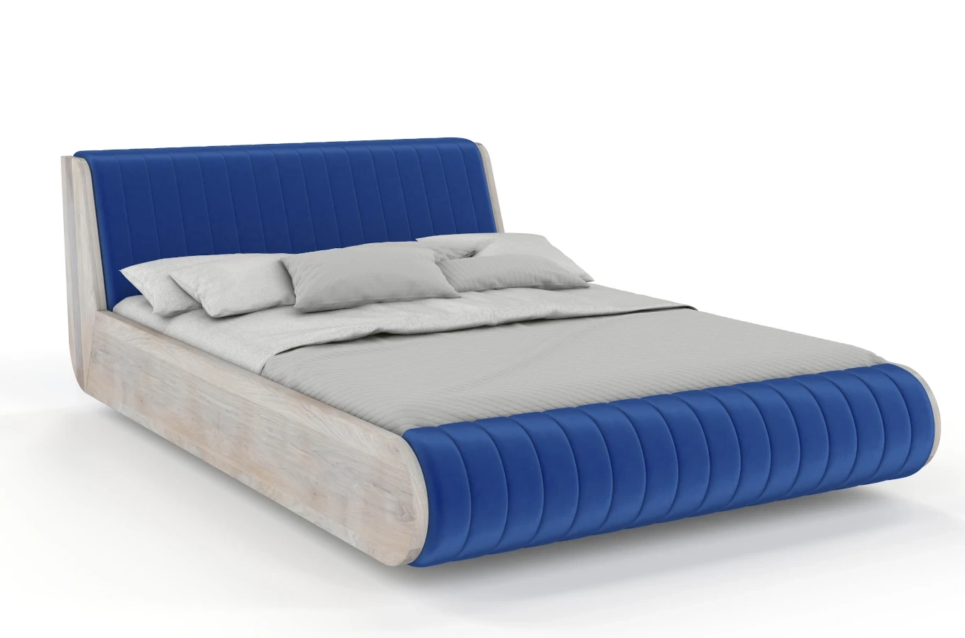 Łóżko lewitujące drewniane dębowe Visby HARALD