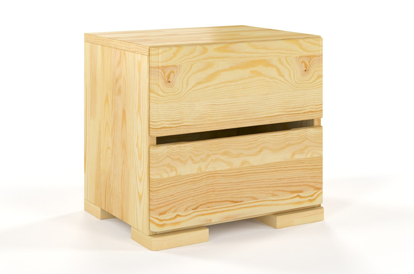 Drewniana szafka nocna sosnowa Visby Sandemo High 2S / kolor orzech