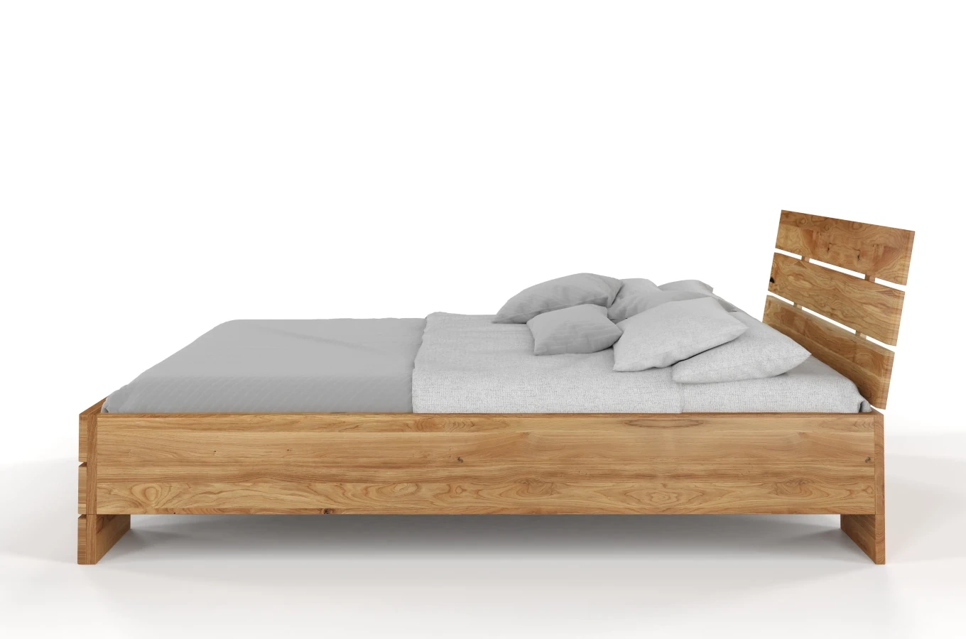 Łóżko drewniane dębowe Visby Sandemo High / 160x200 cm, olej naturalny