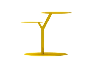 Metalowy stolik pomocniczy do salonu Kayani IROKO / kolor żółty