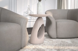 Stolik drewniany Kayani ISLAND różne kolory, wys. 40 cm / kolor biały