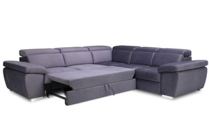 Nowoczesny narożnik GENUA z funkcją spania i pojemnikiem na pościel