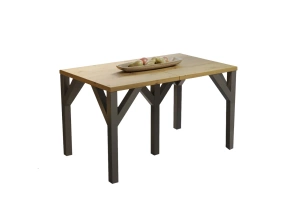 Nowoczesny rozkładany stół DUNAJ na metalowych nogach 130-350 x 90 cm (dąb artisan)