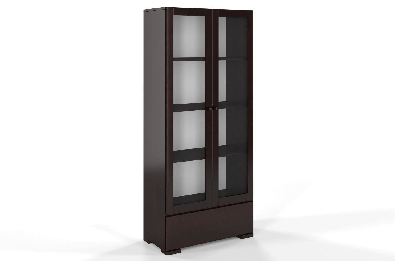 Drewniana sosnowa witryna ze szklanymi drzwiami Visby SANDEMO 1S80 / kolor naturalny