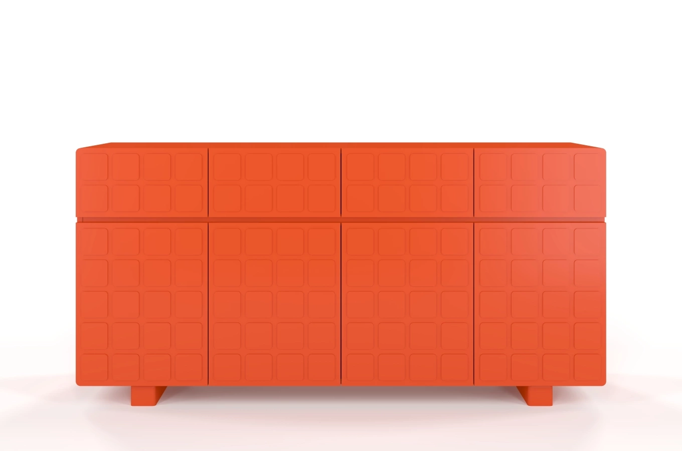 Nowoczesna komoda z frontami 3D Skandica CUBO LONG / kolor marsala / szer. 169 cm