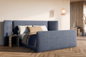 Tapicerowane łóżko MUFASA z regulowanym zagłówkiem