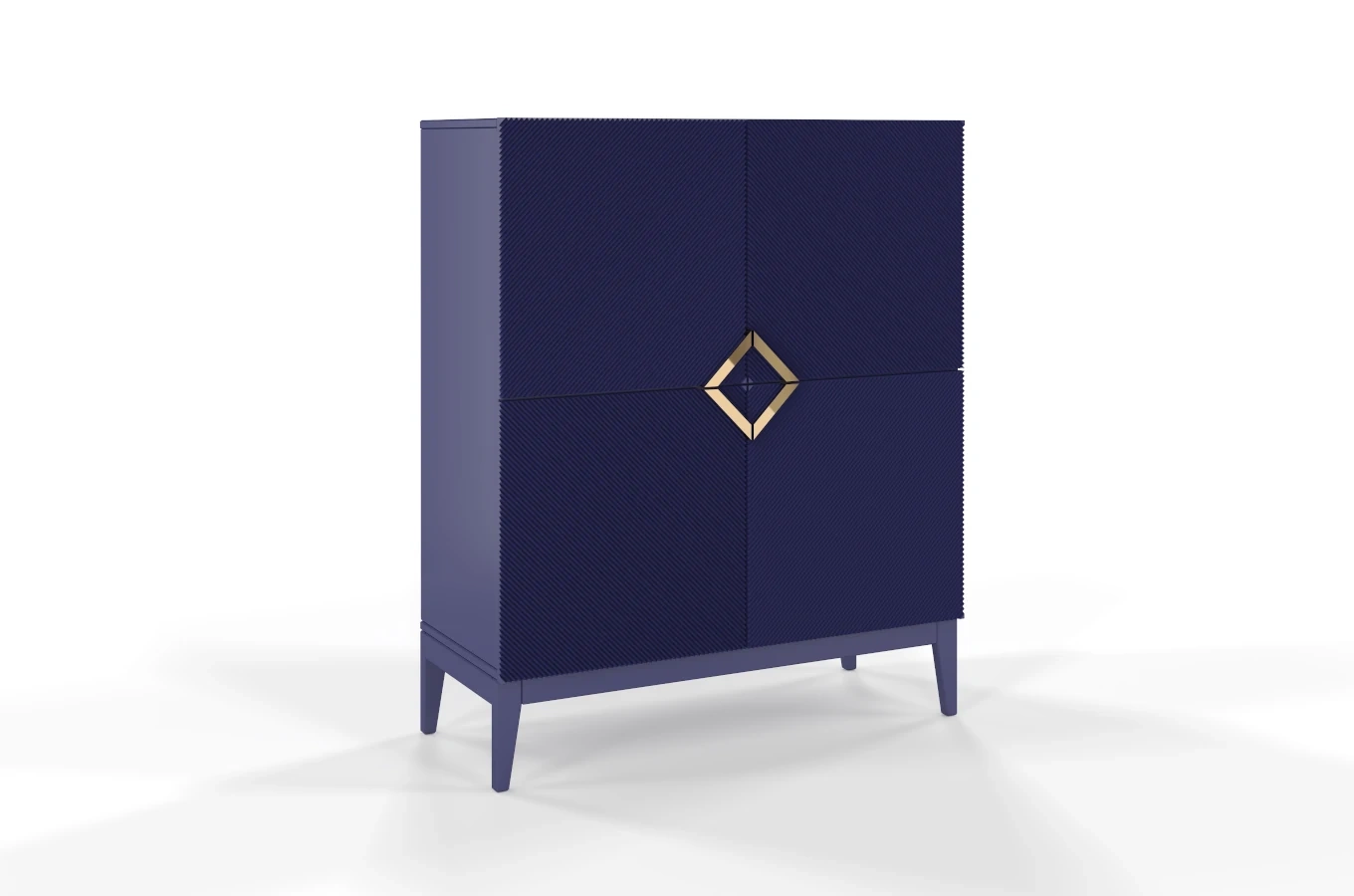 Drewniana komoda Visby DEMI HIGH / kolor granat szlachetny / szer. 100 cm