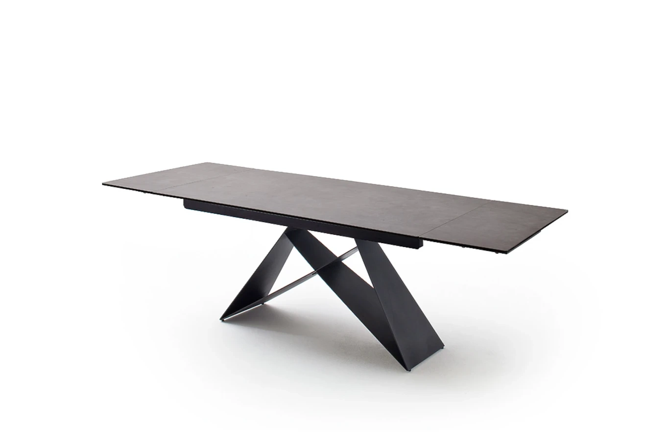 Nowoczesny rozkładany stół KOBE z ceramicznym blatem na metalowych nogach, kolor antracyt / 160-240 x 90 cm