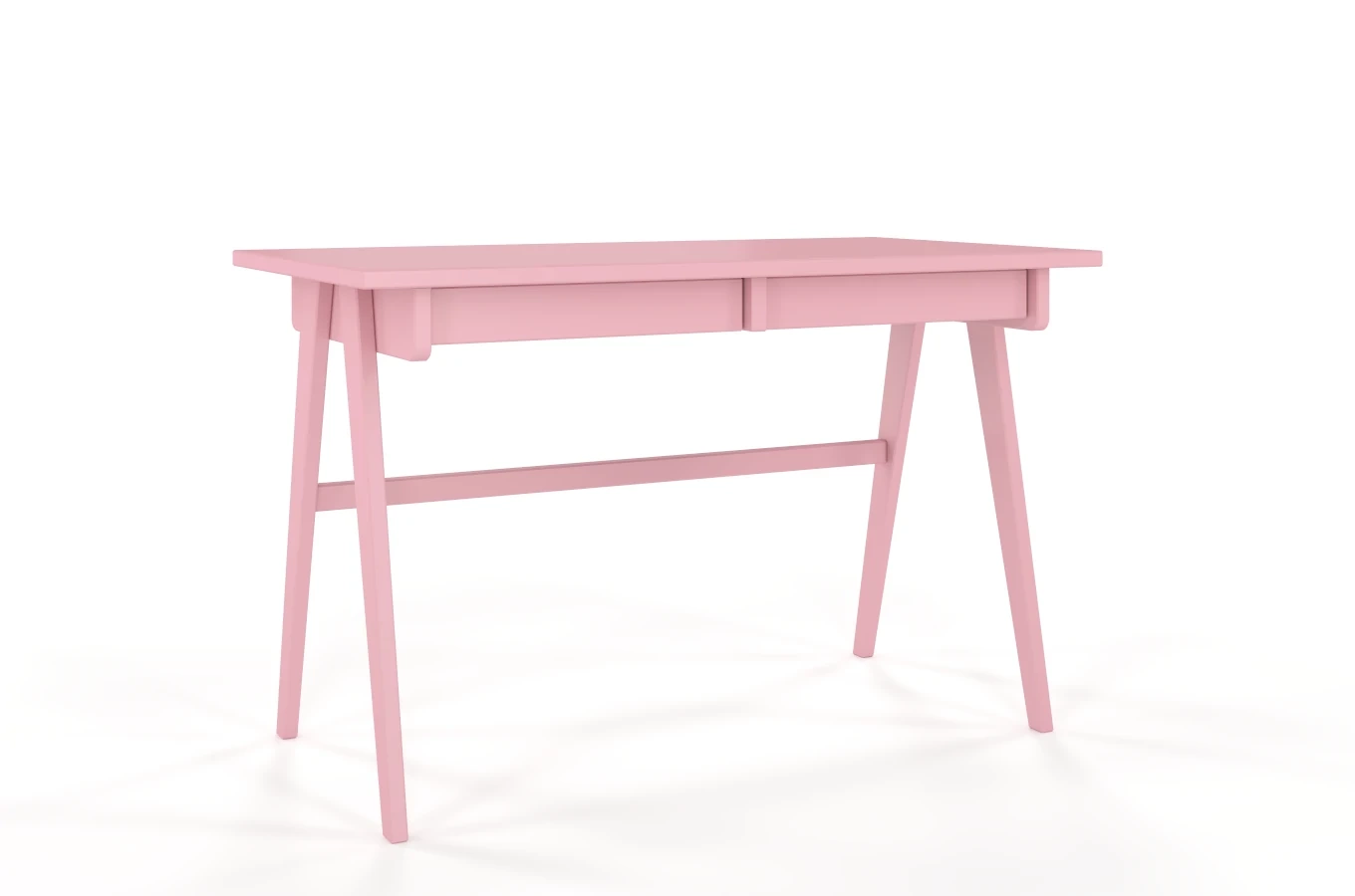 Drewniane biurko / toaletka z szufladami Visby EDDA / kolor pudrowy róż / 120x65 cm