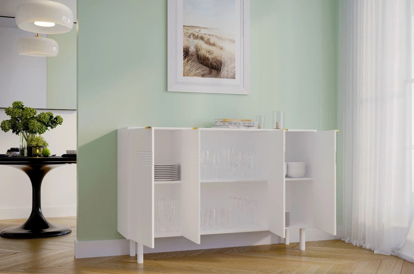 Biała komoda Dancan YOKO / szer. 156 cm